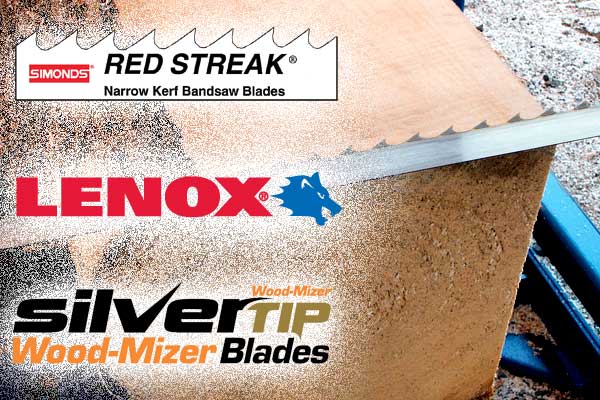 Offering the best blades in the industry, Simonds, Lenox & Wood-Mizer.
<br/><br/>
See the blade pricing tool below for pricing.
